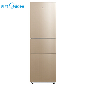 ミディア215リット冷蔵庫三門小型空冷クリーム家庭用ガラスド冷蔵庫BR-215 WDM